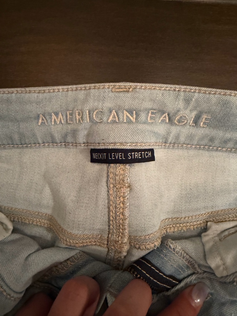 American Eagle Outfitters Light Blue Distressed Skinny Jeans - Picture 2 of 5